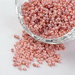 12/0 Opaque Colours Seep Glass Beads, Round Seed Beads, Light Salmon, 1.5~2x2mm, Hole: 0.5mm, about 22500pcs/450g