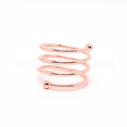 Iron Napkin Rings, Napkin Holder Adornment, for Place Settings, Wedding & Party Decoration, Spring Shape, Rose Gold, 38x45mm, 39mm Inner Diameter, Jump Ring: 4.5x0.3mm
