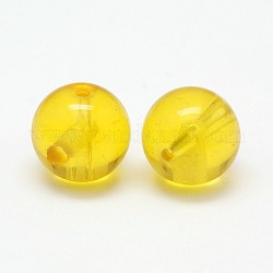 3-Hole Natural Citrine Round Beads, Buddha Beads, T-Drilled Beads, 12mm, Hole: 1~1.5mm