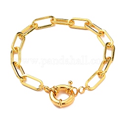 Bracelets de chaîne de trombone en laiton, à ressort fermoirs à anneaux, or, 6-1/4 pouce (16 cm)