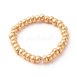 Handgefertigte Rocailles-Perlen-Stretchringe, dunkelgolden, uns Größe 9 3/4 (19.5mm)