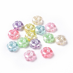 Perline acrilico perla imitato, fiore, colore misto, 10.5x10x4.3mm, Foro: 1.5 mm, circa 1923pcs/500g