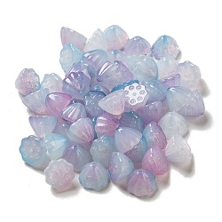 Perlas de acrílico de dos tonos, espaciadamente loto, lila, 7.5x10.5x10.5mm, agujero: 1.2 mm, aproximamente 1282 unidades / 500 g