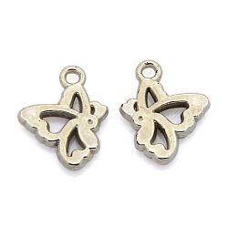 CCB Plastic Insect Pendants, Butterfly, Platinum, 20x16x3mm, Hole: 2mm