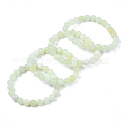 Natural New Jade Beaded Stretch Bracelets, Round, 2-1/8 inch(55mm), Bead: 8~9mm
