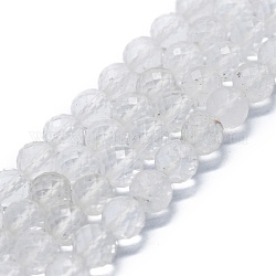 Natürlichem Quarz-Kristall-Perlen Stränge, Bergkristall, facettiert (64 Facetten), Runde, 6 mm, Bohrung: 0.8 mm, ca. 62~67 Stk. / Strang, 15.16~15.55 Zoll (38.5~39.5 cm)