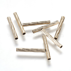 Brass Tube Beads, Long-Lasting Plated, Light Gold, 15x2mm, Hole: 1.2mm