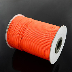 Cordón de poliéster encerado coreano, naranja oscuro, 0.8mm, aproximamente 185 yardas / rodillo