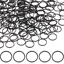 Sunnyclue 200 шт., железные разделенные брелоки для ключей, кольцо для ключей, электрофорез черный, 15x1.5 мм, внутренний диаметр: 13.5 мм