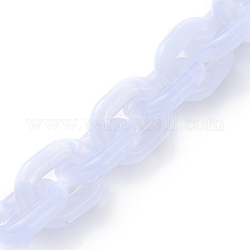 Transparent Acrylic Handmade Cable Chain, Oval, WhiteSmoke, 23.5x18x5mm, about 39.37 inch(1m)/strand