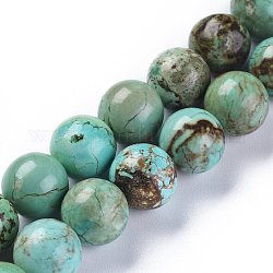 Brins de perles de magnésite naturelle, teinte, ronde, 10mm, Trou: 1mm, environ 38 / pcs brins, 14.96 pouce (38 cm)