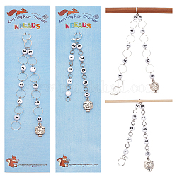 Nbeads 2 pcs 2 styles mouton charme tricot rangée compteur chaînes, 0~9 numéro marqueurs de point perles acryliques crochet marqueur de point breloques pour tricot tissage couture quilting bijoux faits à la main