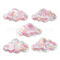 Quicksand Sequin Plastic Cabochons, for Hair Ornament & Costume Accessory, Cloud, Colorful, 7.7x4.7cm