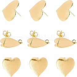 Arricraft 20 pcs boucles d'oreilles dorées, Clous d'oreille en forme de cœur avec fermoirs de boucles d'oreilles papillon pour faire des accessoires de boucles d'oreilles