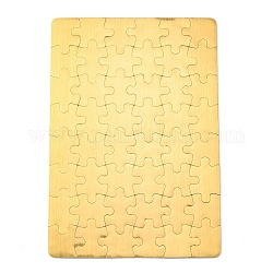 Puzzle d'artisanat de transfert thermique presse à chaud papier, rectangle, verge d'or, 13x19 cm, 48 pcs