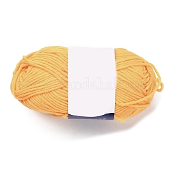 Milk Cotton Knitting Acrylic Fiber Yarn, 5-Ply Crochet Yarn, Punch Needle Yarn, Gold, 2mm