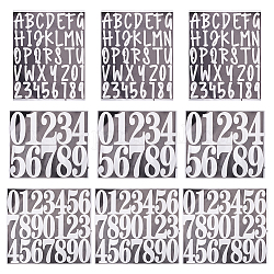 Craspire 12 лист 3 стиля ПВХ буквы номер клей декоративные наклейки, водонепроницаемые наклейки для почтовых ящиков № 0~9 и буквы a~z для помещений, открытый, белые, 208~276x215~266x0.1 мм, 4 лист / стиль