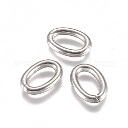 304 Edelstahl Ringe springen, offene Ringe springen, Oval, Edelstahl Farbe, 12 Gauge, 12x8x2 mm, Innendurchmesser: 8x4 mm