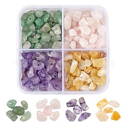60G 4 Style Natural Mixed Gemstone Beads, Chip, 2~11x3~9.5x2~10mm, Hole: 1mm, 15g/style