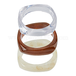 Fibloom 3pcs 3 bracelets en acrylique imitation marbre pour femmes, couleur mixte, diamètre intérieur: 2-5/8 pouce (6.8 cm), 1pc / style