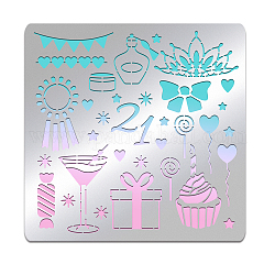 Stainless Steel Cutting Dies Stencils, for DIY Scrapbooking/Photo Album, Decorative Embossing DIY Paper Card, Matte Stainless Steel Color, Party, 156x156mm
