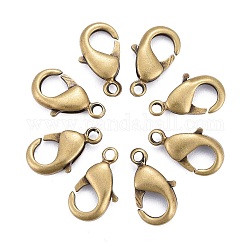 Antique Bronze Brass Lobster Claw Clasps, Parrot Trigger Clasps, Cadmium Free & Nickel Free & Lead Free, about 12mm long, 7mm wide, 3mm thick, hole: 1mm