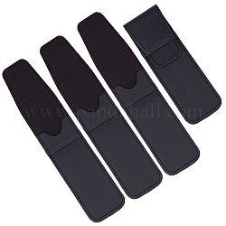 Gorgecraft 4pcs porte-rasoir portable en similicuir étuis, accessoires de rasage, rectangle, noir, 175x54x8mm