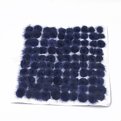 Décoration de boule de fourrure de vison faux, boule de pom pom, pour bricolage, bleu marine, 2.5~3 cm, environ 100 pcs / carte