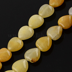 Topazio naturale fili di perle di giada, cuore, goldenrod, 10x10x5mm, Foro: 1 mm, circa 40pcs/filo, 15.3 pollice