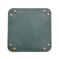 PVC Leather Storage Tray Box with Snap Button, for Key, Phone, Coin, Wallet, Watches, Square, Dark Green, 250x250x1.5mm