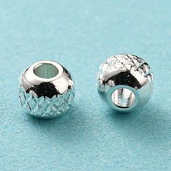 Perles en 201 acier inoxydable, ronde, couleur d'argent, 4x3.5mm, Trou: 1.5mm