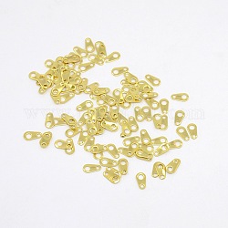 Lengüetas de cadena de latón, conectores de extensor de cadena, dorado, aproximamente 3 mm de ancho, 6 mm de largo, agujero: 1 mm