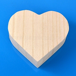Caja de almacenamiento de anillos de madera con tema del día de san valentín, caja de anillo en forma de corazón, naranja, 10x8x4 cm