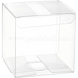 折り畳み式の透明なペットボックス  結婚披露宴のベビーシャワーの荷箱のため  正方形  透明  完成品：9x9x9cm