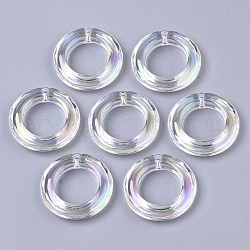 Ciondoli arilico trasparente, ab colore placcato, anello rotondo, chiaro ab, 29.5x6mm, Foro: 2.6 mm