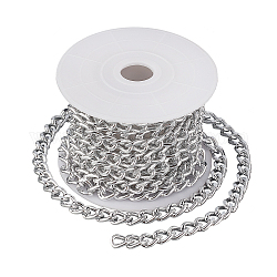CHGCRAFT DIY Chain Necklace Making Kits, Including 3m Aluminium Curb Chain, Platinum, 10x7x3mm