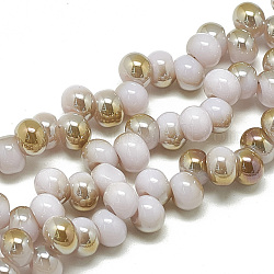 Electroplate Glass Beads Strands, Abacus, Dark Goldenrod, 6.5x4.5mm, Hole: 1.8mm, about 100pcs/strand, 13.78 inch