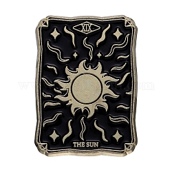Épingles en émail de carte de tarot, Broche en alliage, cadeau de bijoux de style gothique, soleil, 30x21mm