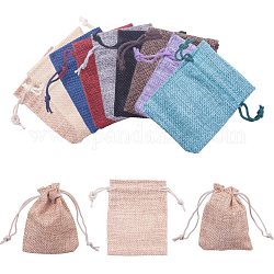 Bolsas de embalaje de arpillera bolsas de lazo, color mezclado, 9x7 cm, 30 PC / sistema