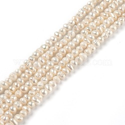 Fili di perle di perle d'acqua dolce coltivate naturali, patata, bisque, 3.5~4.5x4.5~6.5mm, Foro: 0.5 mm, circa 86pcs/filo, 13.78 pollice (35 cm)