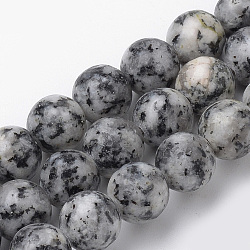 Натуральный черный камень камень бисер прядь, круглые, 4 мм, отверстие : 1 мм, около 90 шт / нитка, 15.7 дюйм