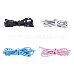 Superfindings 4 paires de lacets de sport en polyester 4 couleurs, remplacement de lacet élastique sans attache pour baskets, couleur mixte, 500x2.5mm, 1 paire / couleur