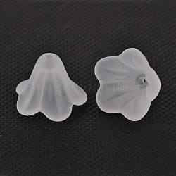 Perles en acrylique mat, fleur, blanc, 10x13.5mm, Trou: 1.8mm