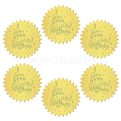 CRASPIRE 144Pcs Birthday Gold Foil Embossed Stickers 2 Inch Cake Certificate Embossed Sealing Decal Round Label Self Adhesive Decal for Envelopes Wedding Valentine's Day Awards Gift Packaging