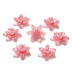 Fiore perline acrilici opachi, per la creazione di gioielli fai da te, perla rosa, 32~33x14~15mm, Foro: 1~1.1 mm