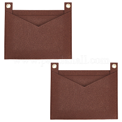 Insert organisateur de sacs en feutre, mini enveloppe sac à main shaper feutre premium, avec œillets en fer, brun, 22x18.3x0.5 cm, Trou: 10mm