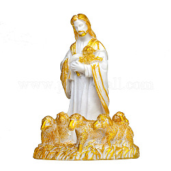 Jesus-Gott-Figuren aus Harz, für die Desktop-Dekoration im Home-Office, golden, 85x140x170 mm
