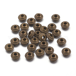 Tibetan Style Spacer Beads, Antique Bronze, Lead Free & Cadmium Free, 5x3mm, Hole:1.5mm