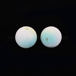 Perline di plastica floccate, tondo, turchese, 12mm, Foro: 1.8 mm