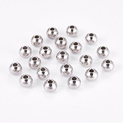 Danlingjewelry 304 perles d'espacement rondelle en acier inoxydable, couleur inoxydable, 6x5mm, Trou: 2mm